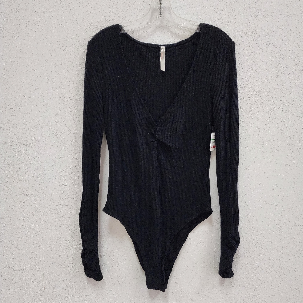NEW! FREE PEOPLE  Blouse black Large - Picture 2 of 6